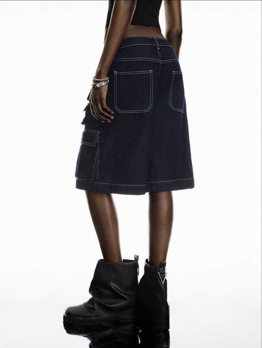 Jeans: Baggy Dark Denim Cargo Shorts  – Nuovo (secondo la descrizione) da Schaffhausen venduto da non_2vnn 3