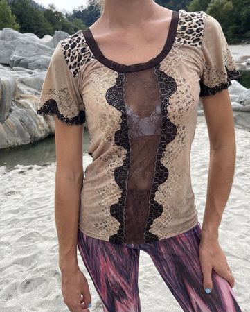 Chic Camicetta leopardata-alta qualità-M/L