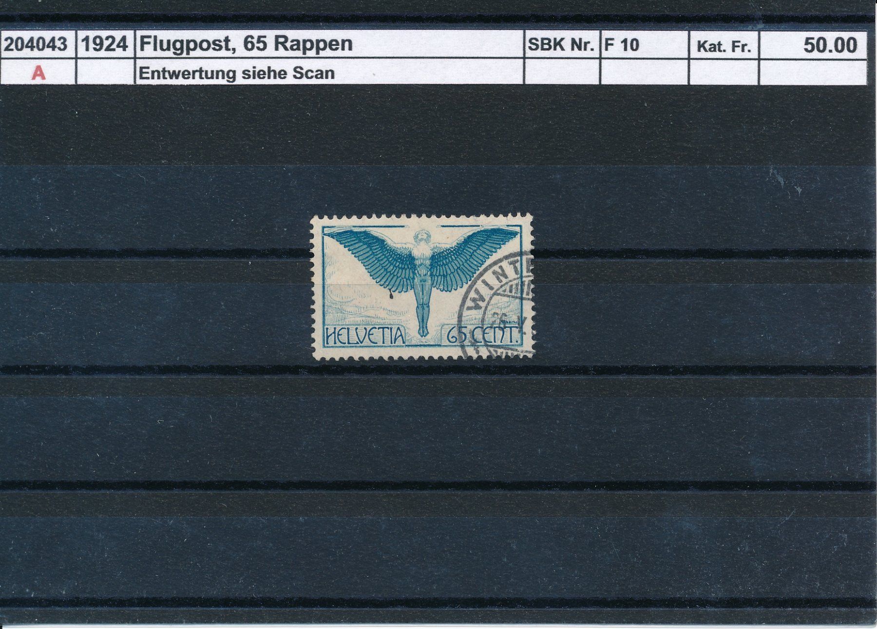 Tutti i francobolli: 1924 Flugpost - 65 Rp., gestempelt – Usato da Winterthur venduto da Zupogeru