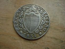 (W5) Ticino 1 Quarto Franco 1835
