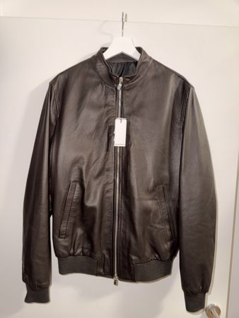 Gazzarrini Bomber Jacket Leather Brown Size M New With Tags
