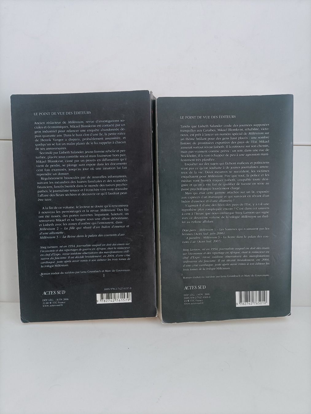 Libri: Lot Millénium 1/2 Stieg Larsson / Actes Sud - Babel Noir – Usato da crans montana venduto da AB3963 1