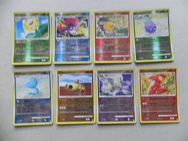 8 Pokémon Sammelkarten 2008 Text Deutsch 50-80 KP glänzend