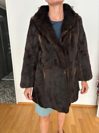 Echter Pelzmantel (Nerz?) Vintage 80er/90er, dunkelbraun