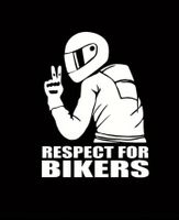 Auto Sticker Aufkleber Respect for Bikers weiss