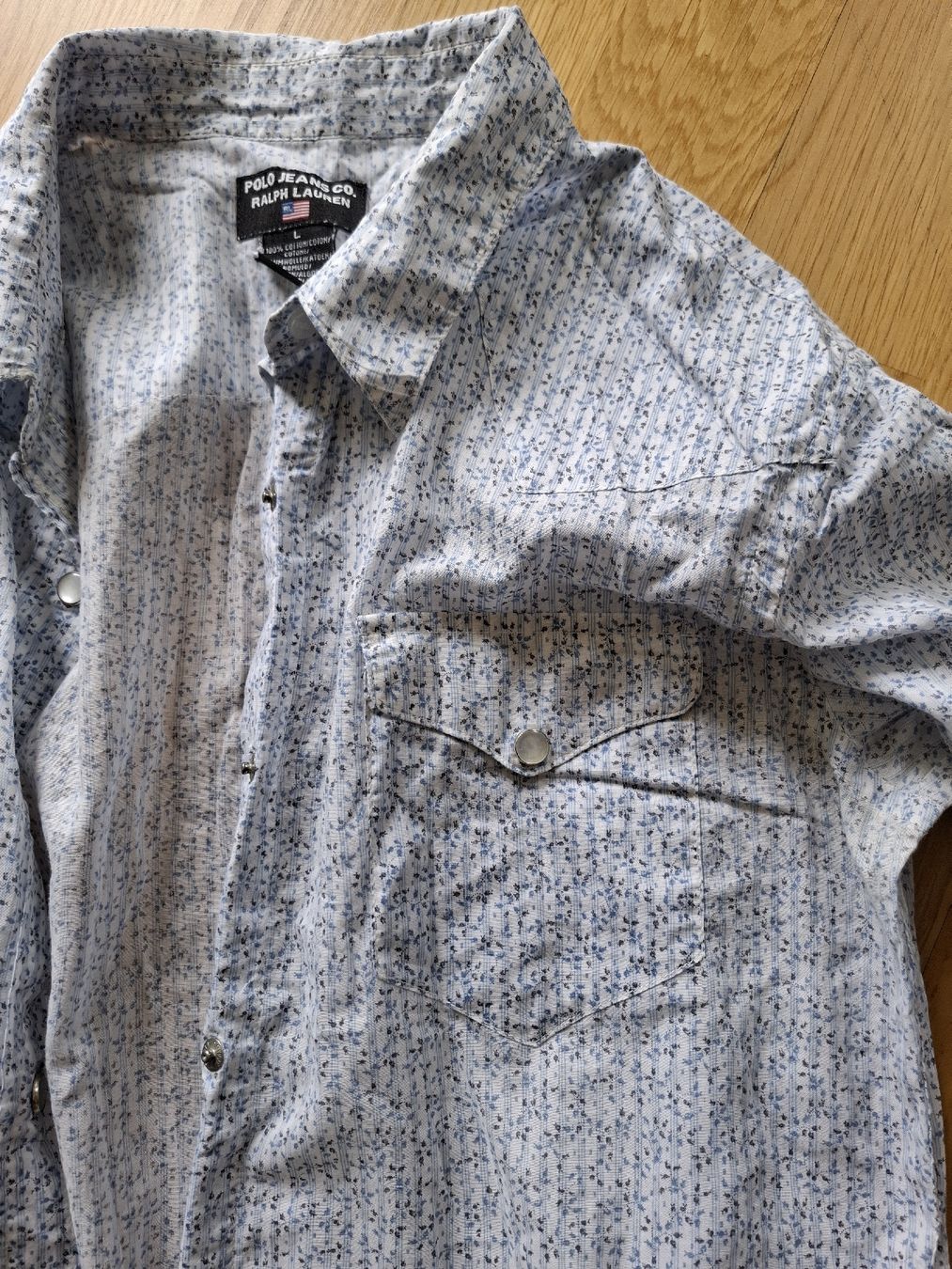 Ralph Lauren Blusen: Polo Jeans Co. Hemd, Gr. L,  hellblau gemustert – Gebraucht aus Goldach von Helen2017 2