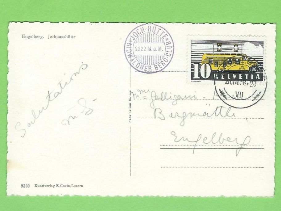 Cartoline postali: Engelberg, Jochpasshütte – Usato da Zürich venduto da t24_de 1