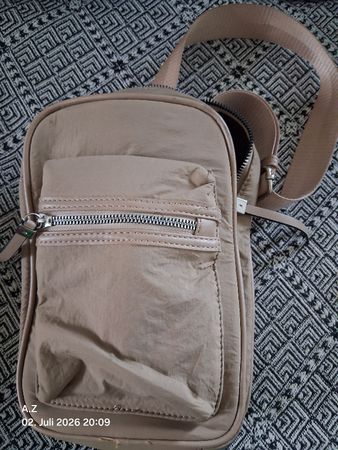 Umhaengetasche beige nylon Herren Damen neuwertig