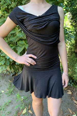 Chic Abito da cocktail-tg S/M-cotone lurex👌feste👌vacanze