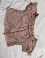 Top Zara in pizzo rosa cipria, taglia S