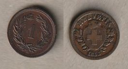 1 Rappen 1853 breites Kreuz