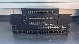 Cisco Managed Switch Set, 5 Stück, Gigabit, PoE