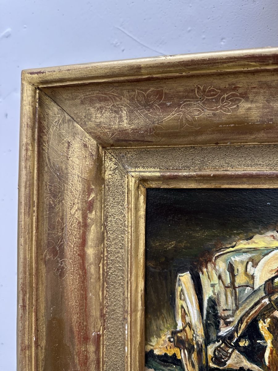 Tableaux: Gemälde Pferde Fuhrwerk Goldrahmen – D'occasion à Ebikon par Gaenggeliwaar 5