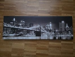 New York Skyline Bild, Leinwand, Schwarz-Weiss, Top!
