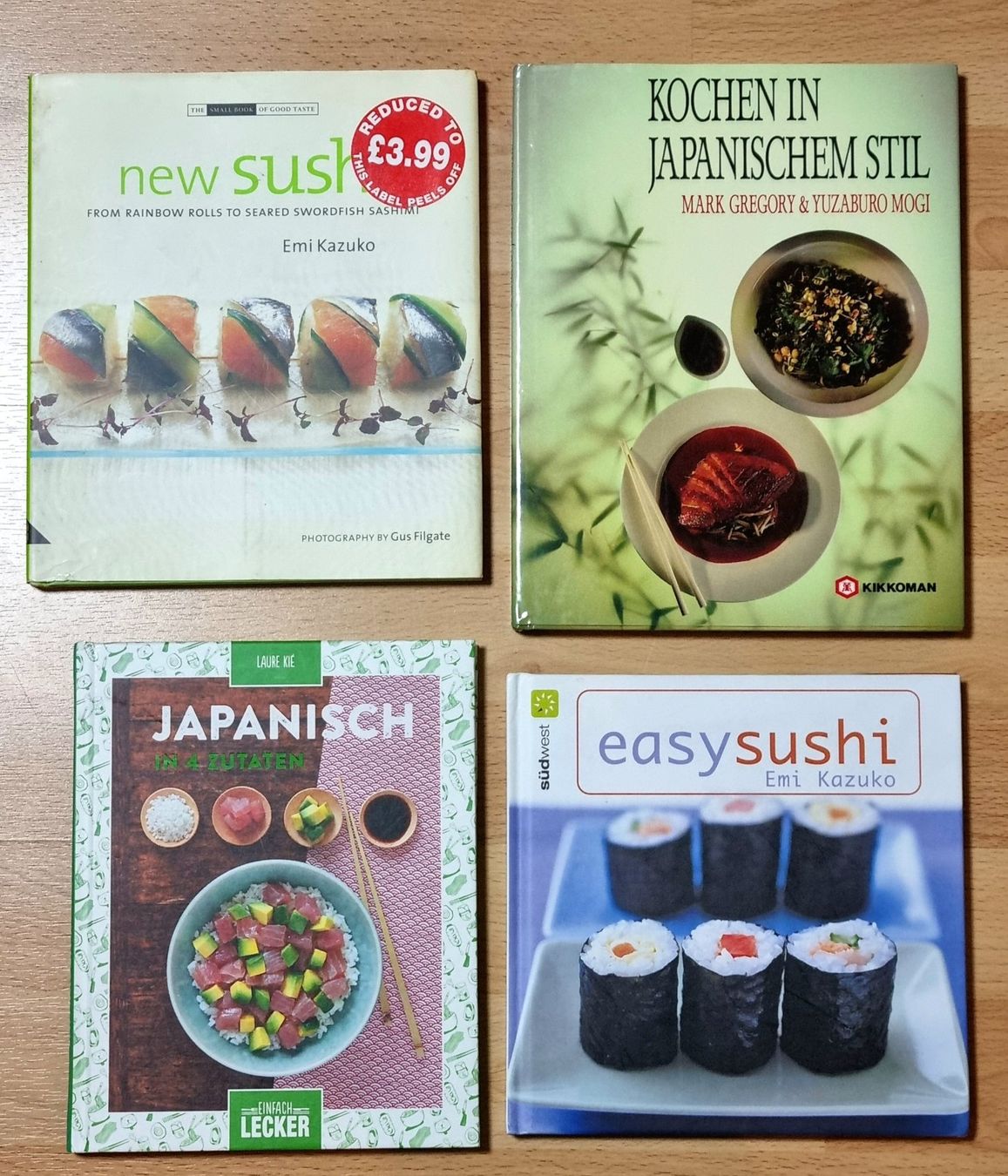 Libri: 4 Kochbücher Japanisch kochen + Sushi – Usato da Effretikon venduto da lenalisa63