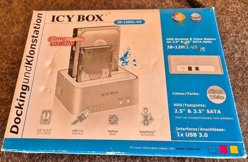 PC: ICY BOX IB-120CL-U3 Dockingstation mit Klonfunktion – Usato da Düdingen venduto da Yvu2k 1