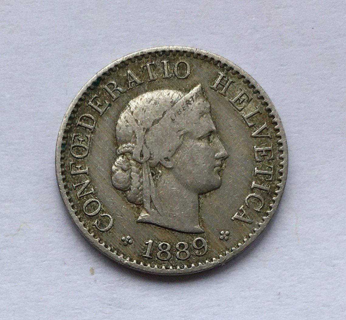 Tutti le monete: 1889 5 Rappen ss – Usato da Kirchberg SG venduto da Helveticus00