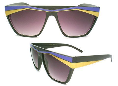 Occhiali & Lenti: Retro 80s Kult Sonnenbrille Perspective Stripes SRT15-BUGD – Nuovo e nell'imballaggio originale da Illnau venduto da diy-shop 1