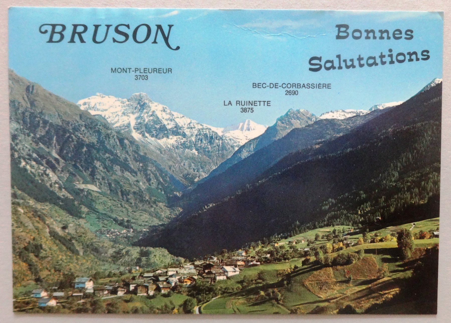 Ansichtskarten: Bruson alt. 1042 m – Defekt aus Fétigny von Billy2miny