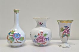 Herend Porzellan 3er Set Sammlervasen Queen Victoria & mehr