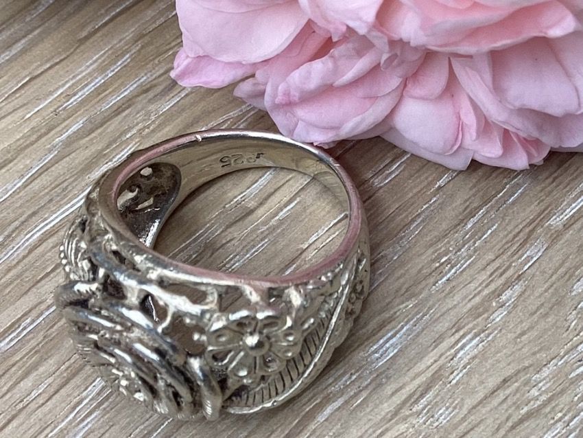 Ringe: Bague en argent au motif de rose – Gebraucht aus Agiez von Beve15 5