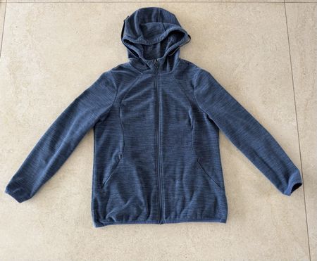 Veste légère à capuche zippé bleu M