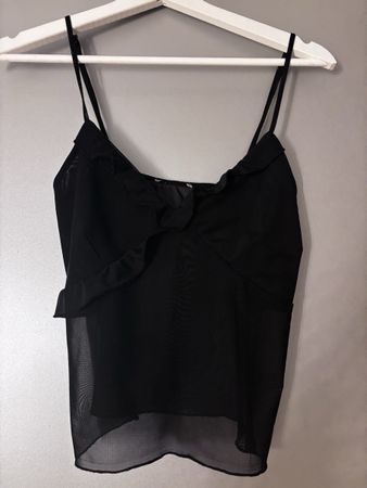 Damen Spaghettitop Schwarz, Gr. M 