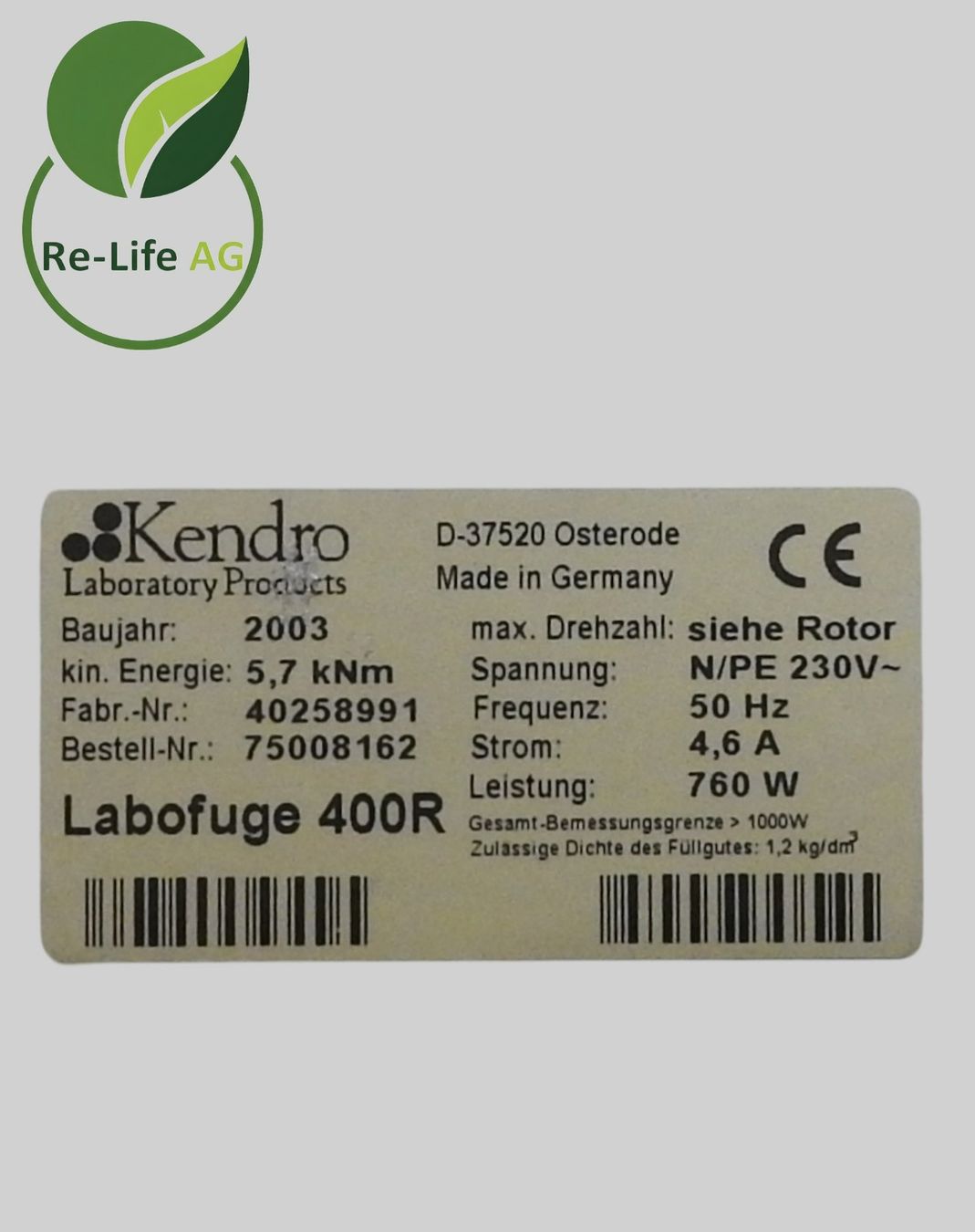 Tutte le macchine: Heraeus Labofuge 400R device – Usato da Reinach BL venduto da Re-LifeAG_Labor 8