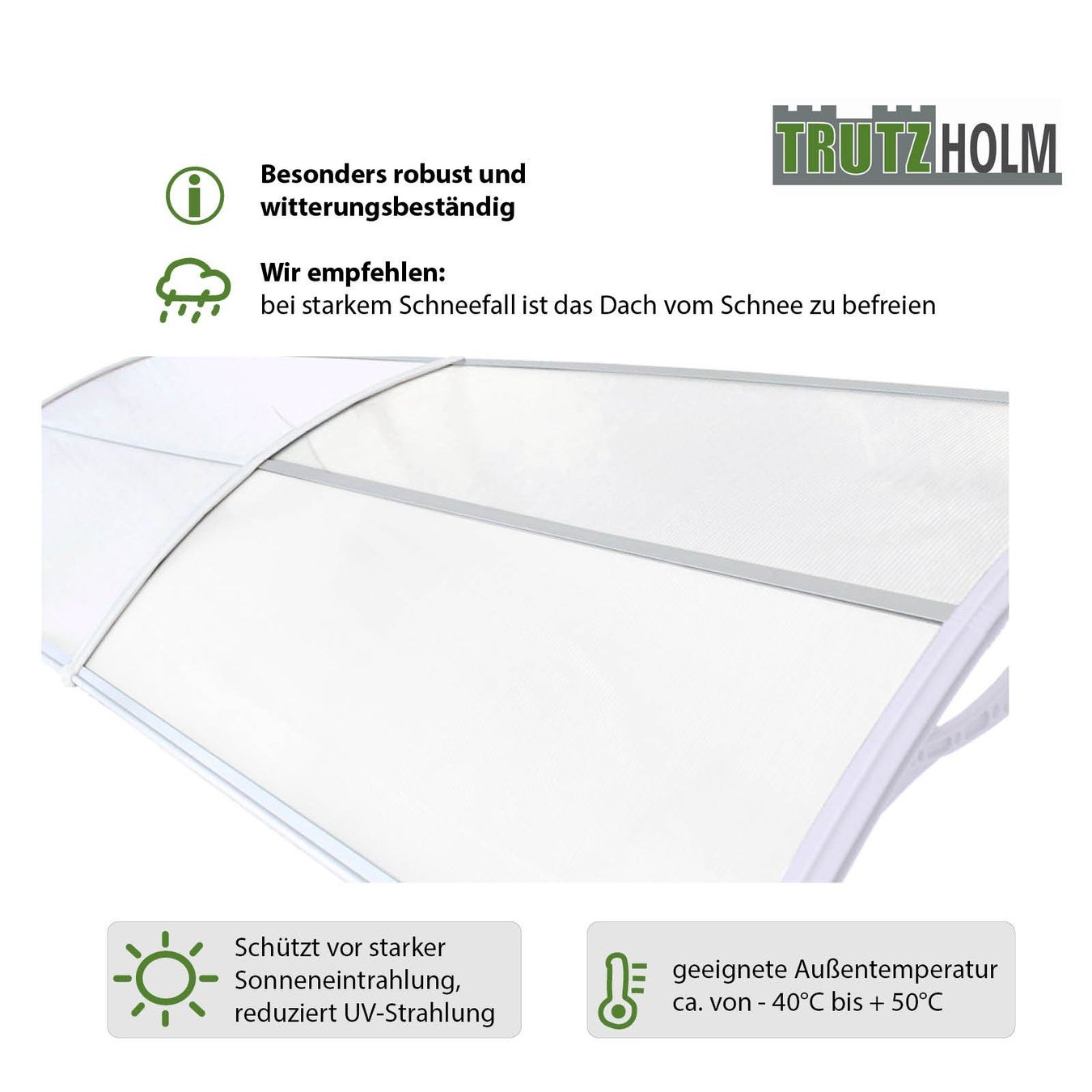 Bücher: Pultvordach 100x295 UV resistent weiss – Neu und originalverpackt aus Bottighofen von zaap 3