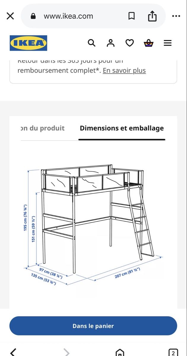 Letti: Lit IKEA VITVAL- Structure lit mezzanine – Usato da Corpataux venduto da seniz 3