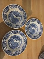 3 Suppenteller Royal Tudor Ware blau weiss Keramik