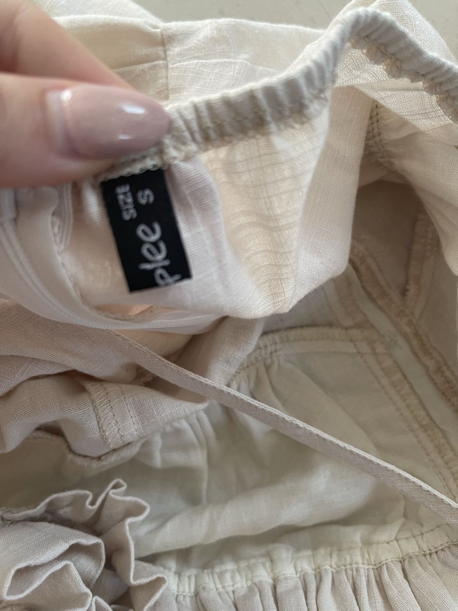 Vestiti: Schulterfreies Kleid in Beige Gr M – Usato da Bassersdorf venduto da Sandy456 8