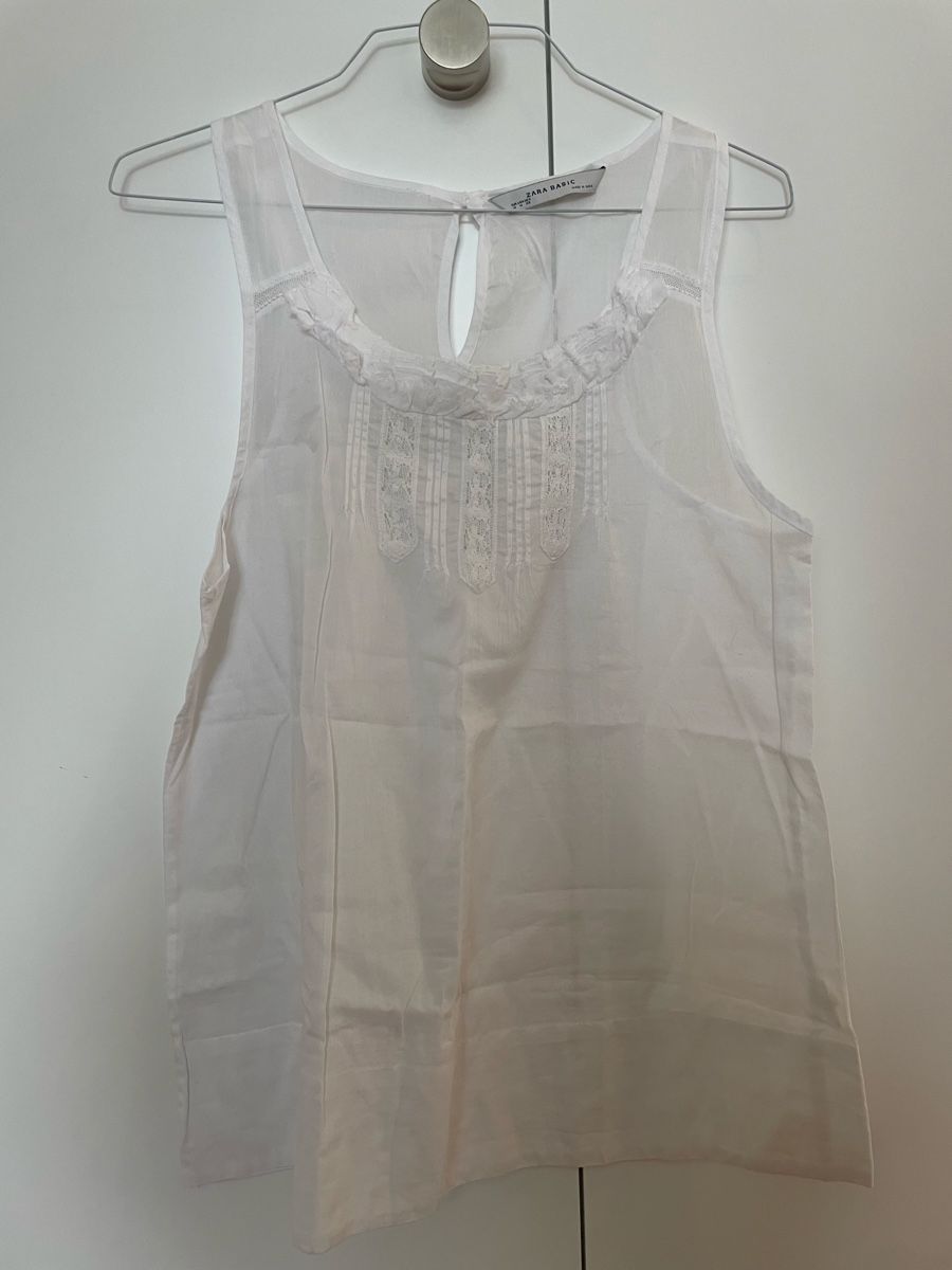 Zara Top: Zara Basic Top, weiss, Grösse M, neuwertig – Usato da Gockhausen venduto da AnneT07