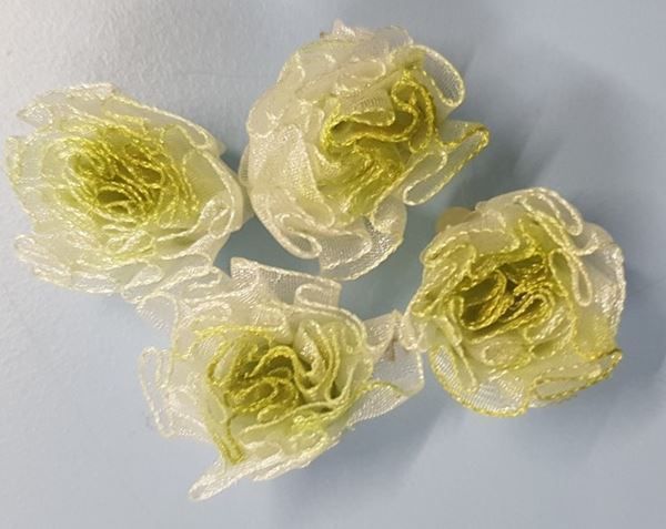 Stoffe: Fleur organza dégradée VERT 2 cm – Neu und originalverpackt aus St-Imier von goodber 1