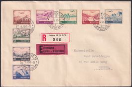 1941, F27-F34, seltener Luxus-FDC FLUGZEUGE, Kat: 3'500.-+