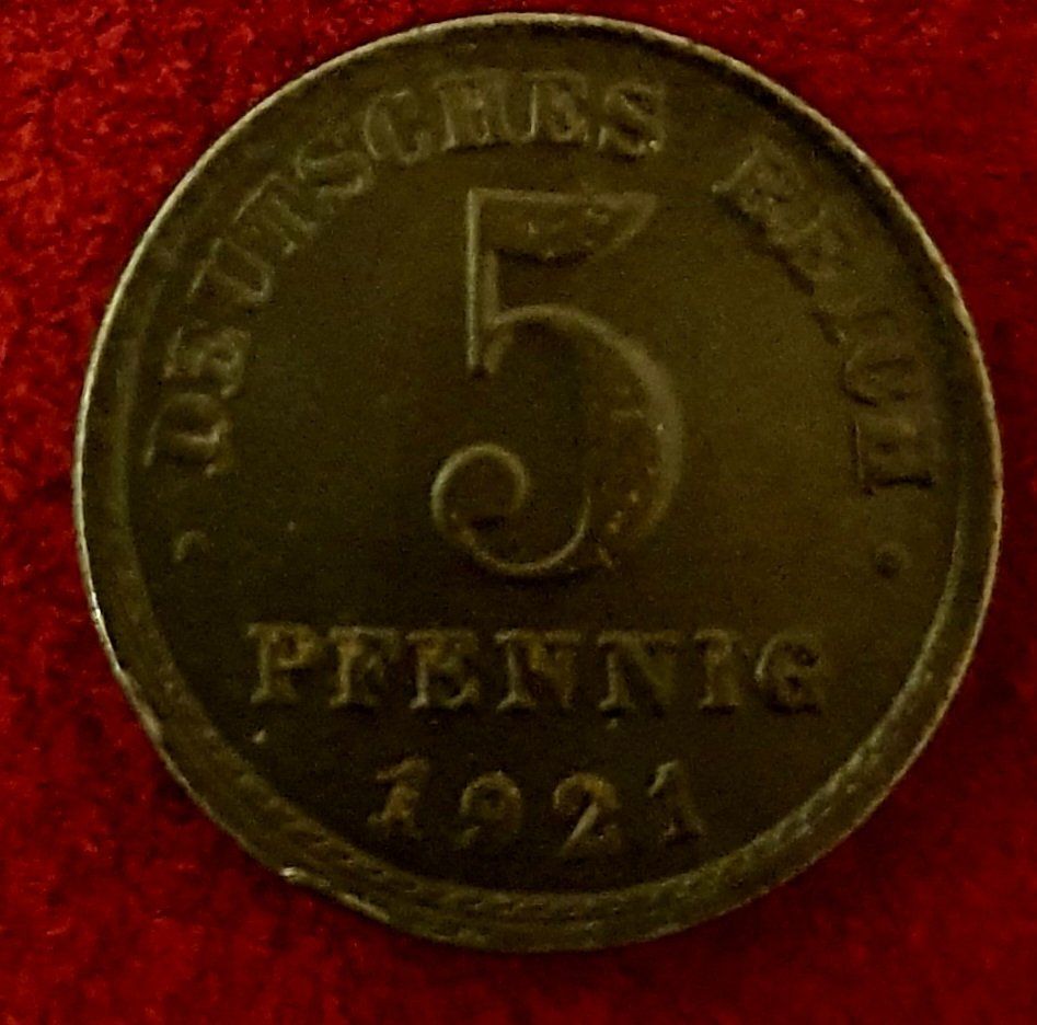 Tutti le monete: 5 Pfennig 1921 – Usato da Egerkingen venduto da Acc1 1