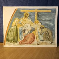 Gemälde Kreuzabnahme Jesu Christi, unsigniert, alt 🖼️