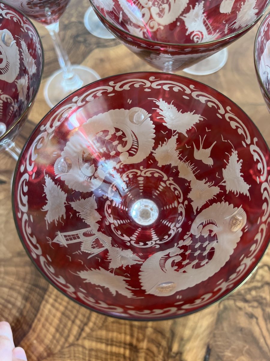Gläser: 7 Antique Red Crystal Glasses – Gebraucht aus Zürich von ralph__ 2