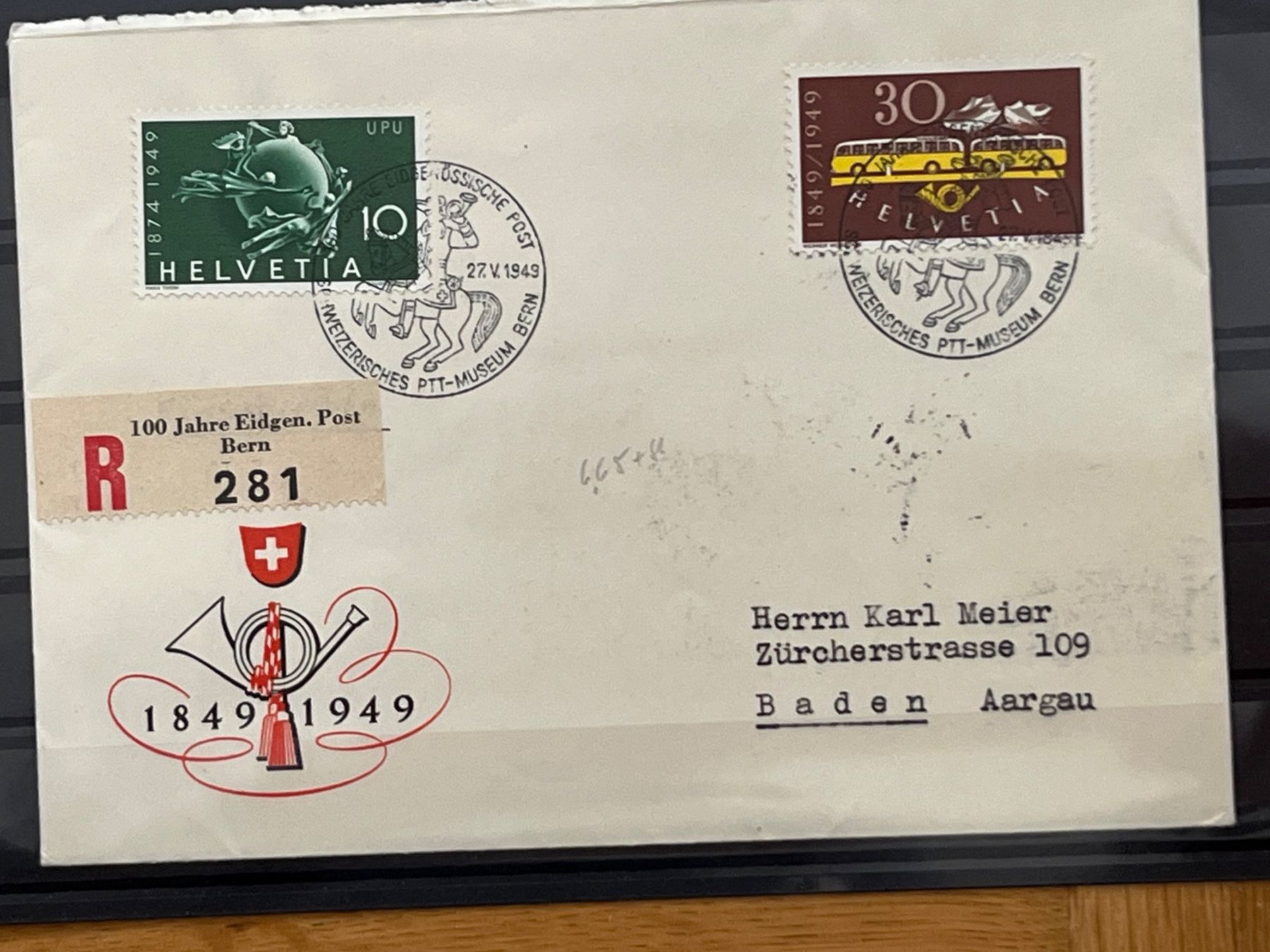 Tutti i francobolli: Brief eingeschrieben 1943, 100 Jahre Post, Bern – Usato da Romanshorn venduto da luxcollect
