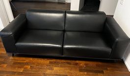 Echtleder Couch Sofa schwarz