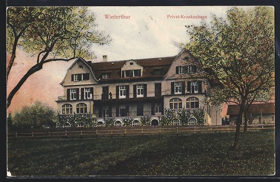 Cartoline postali: AK Winterthur, Das Privat-Krankenhaus – Usato da Berlin venduto da bartko-reher