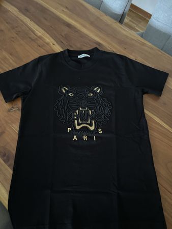 Kenzo Paris T-Shirt Schwarz Tiger Stickerei, Grösse S