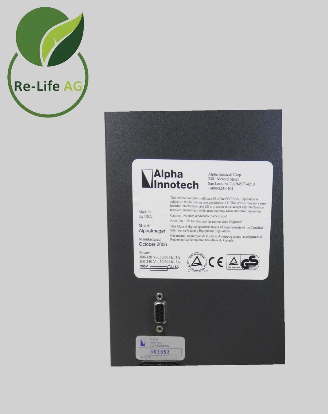 Alle Maschinen: Alpha Innotech AlphaImager UV/VIS Gel Imaging System – Gebraucht aus Reinach BL von Re-LifeAG_Labor 7