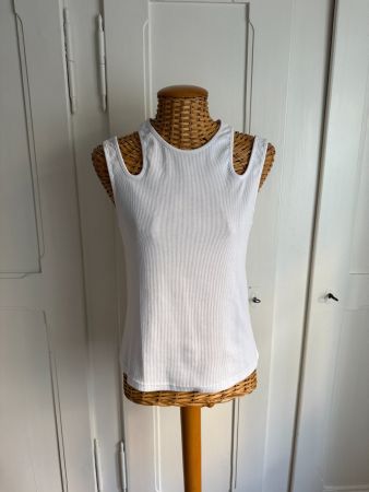 HUND HUND - Tank Top weiss gerippt S