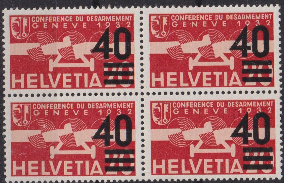 Alle Briefmarken: F 25, Viererblock ** Postfrisch – Gebraucht aus Basel von Bingis