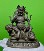 Sino-Tibet - Antike Bronzefigur des Gottes Vaishravana