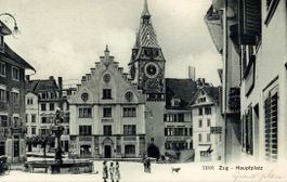 Postkarte Zug Hauptplatz alte Ansicht guter Zustand