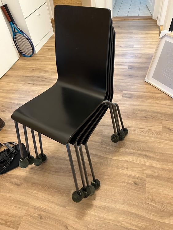 IKEA Martin 4 Stühle schwarz stapelbar Kaufen auf Ricardo
