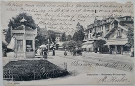 Postkarte 1914, Interlaken - Höhenweg - Promenade