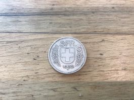 5 Franken 1932 Silbermünze guter Zustand Silber 835
